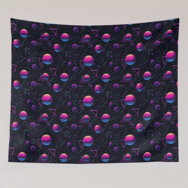 Item preview, Retro Synthwave 80s Grid Geometric Pattern Art designed and sold by NicolasGlowArt.