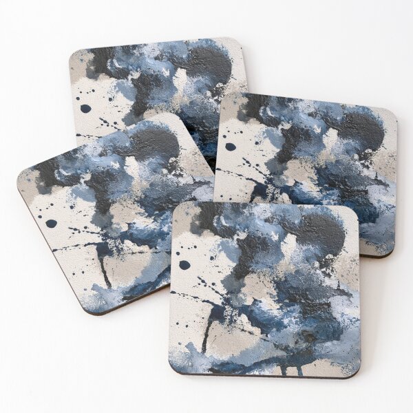 Item preview, Abstract Textured Blue Palette No. 14 - Chaotic Blue & Black Fluid Explosion designed and sold by SlowRegardArt.
