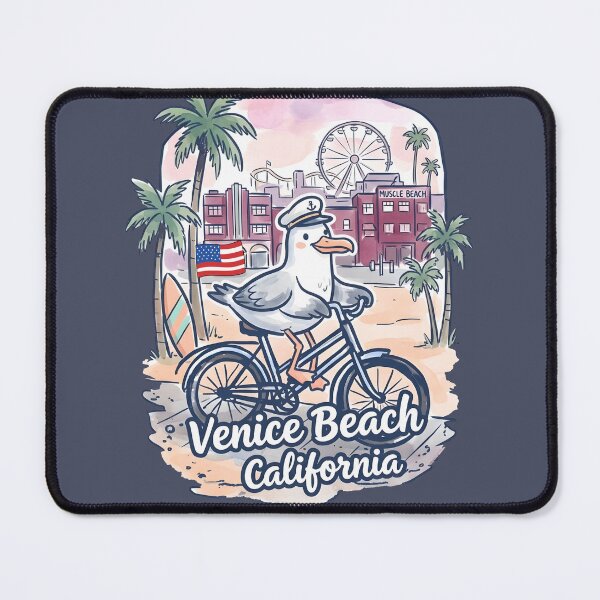 Item preview, Venice Beach California Bicycling Cute Pelican Skyline Pride designed and sold by HowToCanadian.