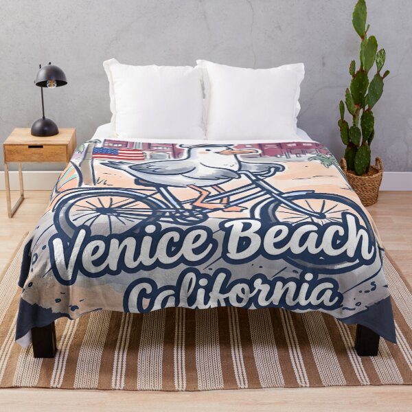 Item preview, Venice Beach California Bicycling Cute Pelican Skyline Pride  designed and sold by HowToCanadian.