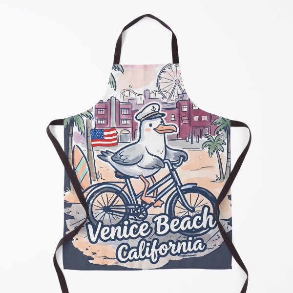 Item preview, Venice Beach California Bicycling Cute Pelican Skyline Pride designed and sold by HowToCanadian.