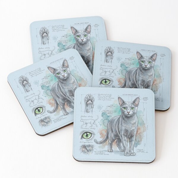 Item preview, Russian Blue Cat Anatomical Study Print designed and sold by Paolo-Bandal.
