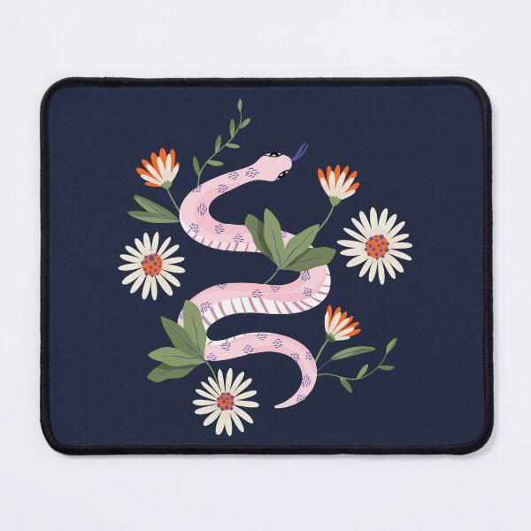 Item preview, Cottagecore Pink Botanical Snake Orange Daisies designed and sold by BetOova.