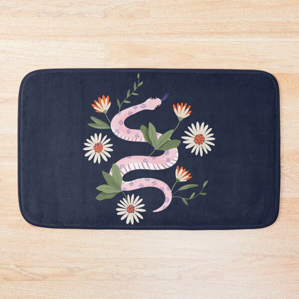 Item preview, Cottagecore Pink Botanical Snake Orange Daisies designed and sold by BetOova.