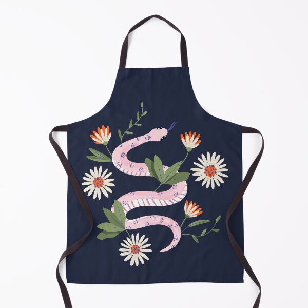 Item preview, Cottagecore Pink Botanical Snake Orange Daisies designed and sold by BetOova.