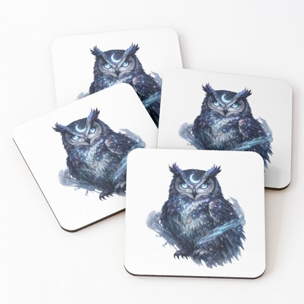 Item preview, Celestial Moonlit Owl – Cosmic Blue Night Sky Spirit Art designed and sold by Aurora & Ink Artworks .