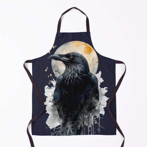 Item preview, Dark Raven Under Moon | Gothic Watercolor Crow Art designed and sold by Biedroneczka.