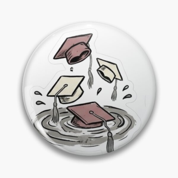 Item preview, Drowning Graduation Caps Sticke designed and sold by uglyAFstickers.
