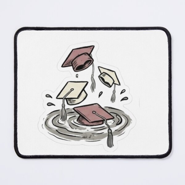 Item preview, Drowning Graduation Caps Sticke designed and sold by uglyAFstickers.