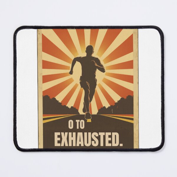 Item preview, 0 To Exhausted Funny Retro Runner Vintage Race Poster Design designed and sold by jojodebondy.