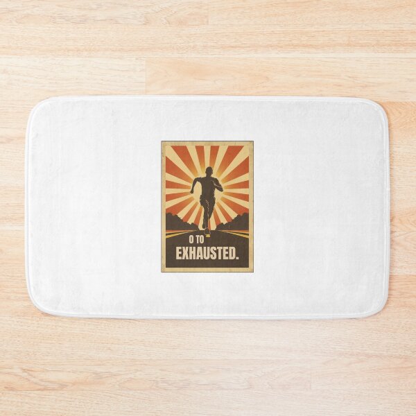Item preview, 0 To Exhausted Funny Retro Runner Vintage Race Poster Design designed and sold by jojodebondy.