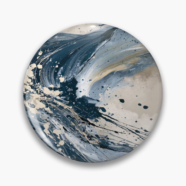 Item preview, Abstract Textured Blue Palette No. 15 - Swirling Navy Blue & Cream Fluid Motion designed and sold by SlowRegardArt.