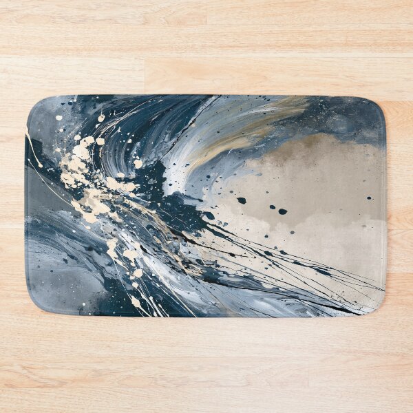 Item preview, Abstract Textured Blue Palette No. 15 - Swirling Navy Blue & Cream Fluid Motion designed and sold by SlowRegardArt.