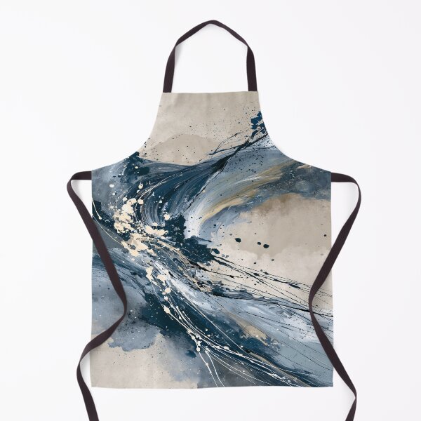 Item preview, Abstract Textured Blue Palette No. 15 - Swirling Navy Blue & Cream Fluid Motion designed and sold by SlowRegardArt.