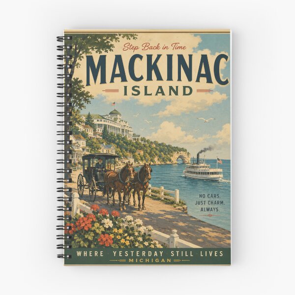Item preview, Vintage Mackinac Island Poster designed and sold by greatlakesimage.