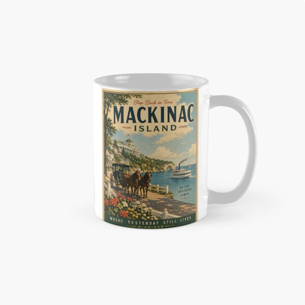 Item preview, Vintage Mackinac Island Poster designed and sold by greatlakesimage.