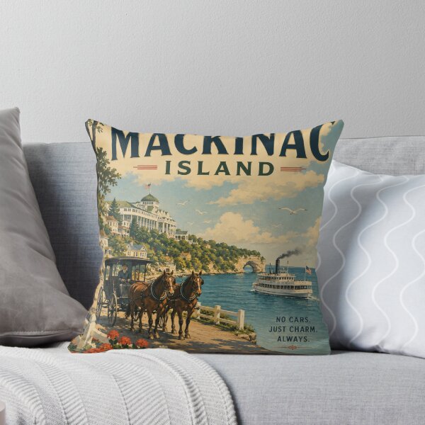 Item preview, Vintage Mackinac Island Poster designed and sold by greatlakesimage.