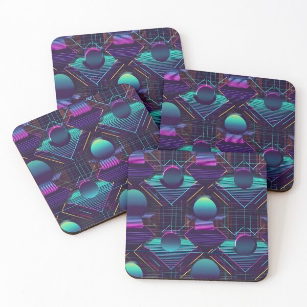 Item preview, Retro 80s Synthwave Grid Neon Pattern designed and sold by NicolasGlowArt.