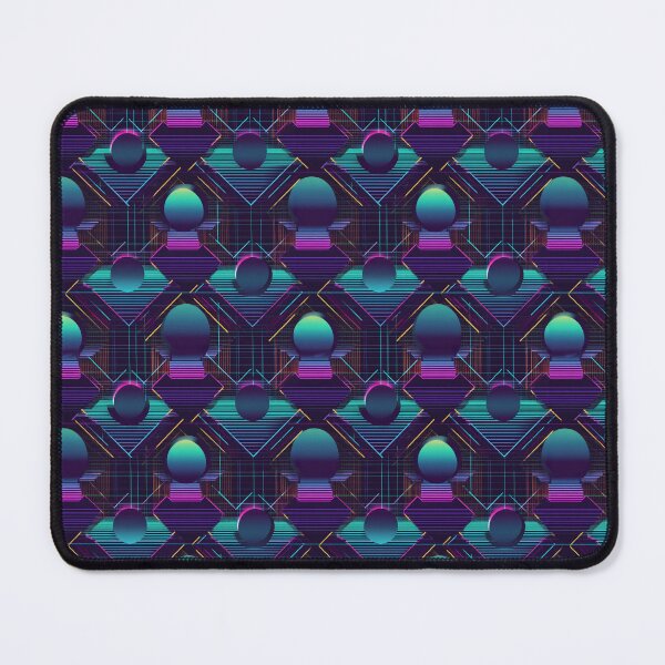 Item preview, Retro 80s Synthwave Grid Neon Pattern designed and sold by NicolasGlowArt.