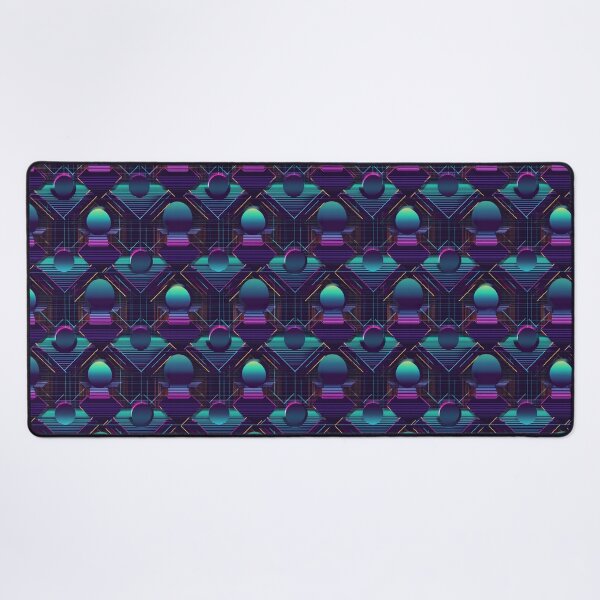Item preview, Retro 80s Synthwave Grid Neon Pattern designed and sold by NicolasGlowArt.