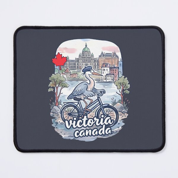 Item preview, Victoria BC Canada Bicycling Cute Heron City Skyline Pride designed and sold by HowToCanadian.