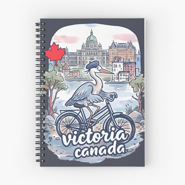 Item preview, Victoria BC Canada Bicycling Cute Heron City Skyline Pride  designed and sold by HowToCanadian.