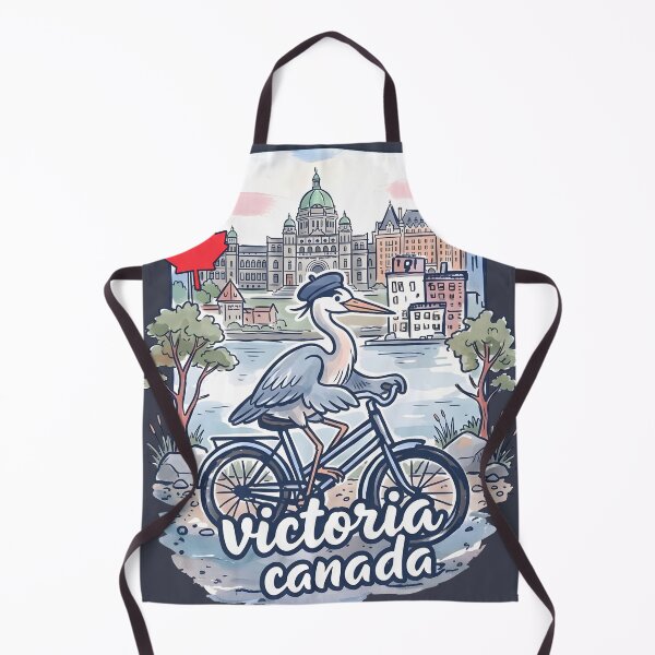 Item preview, Victoria BC Canada Bicycling Cute Heron City Skyline Pride  designed and sold by HowToCanadian.