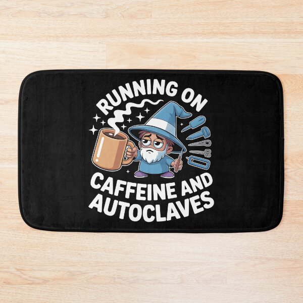 Item preview, Running On Caffeine And Autoclaves Wizard Sterile Processing Technician designed and sold by Fitswear.