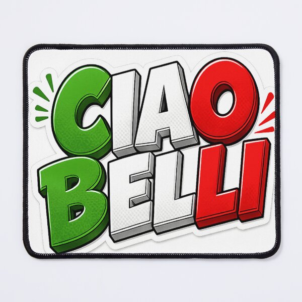 Item preview, CIAO BELLI – Italian Flag Pop Art T‑Shirt Design designed and sold by stickyverselab.