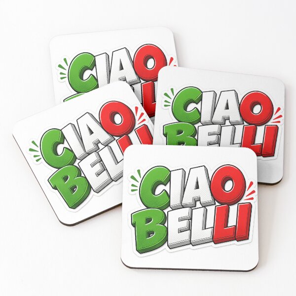 Item preview, CIAO BELLI – Italian Flag Pop Art T‑Shirt Design designed and sold by stickyverselab.