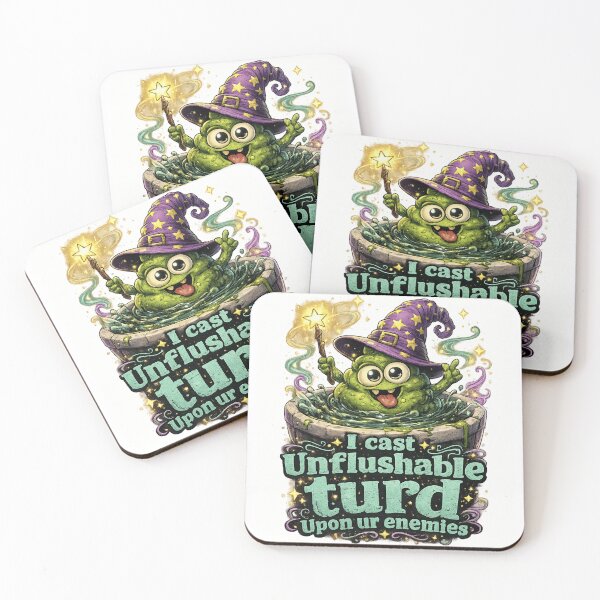 Item preview, I Cast Unflushable Turd Upon Ur Enemies : Funny Wizard Frog Meme, Dark Humor Magic Spell Graphic, Sarcastic Fantasy designed and sold by PrintifyPxl.