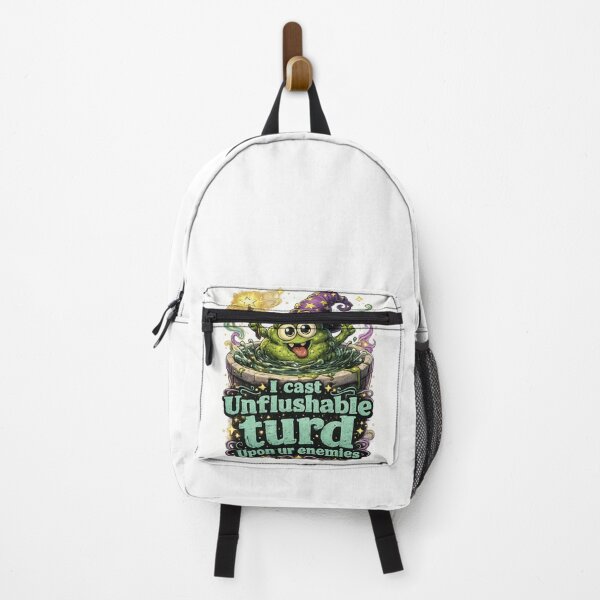 Item preview, I Cast Unflushable Turd Upon Ur Enemies : Funny Wizard Frog Meme, Dark Humor Magic Spell Graphic, Sarcastic Fantasy designed and sold by PrintifyPxl.