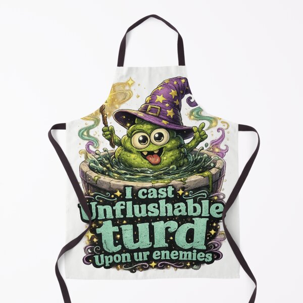 Item preview, I Cast Unflushable Turd Upon Ur Enemies : Funny Wizard Frog Meme, Dark Humor Magic Spell Graphic, Sarcastic Fantasy designed and sold by PrintifyPxl.