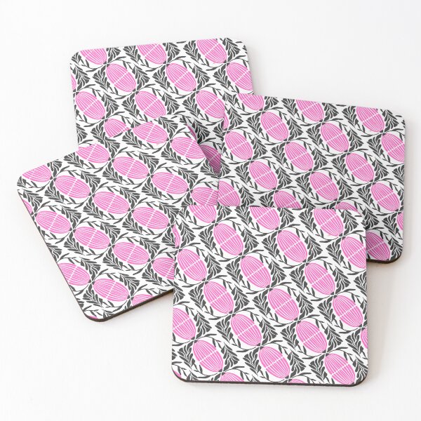 Item preview, ​Modern Pink and Black Botanical Pattern - Abstract Floral Art ​ designed and sold by Atlasoloji.
