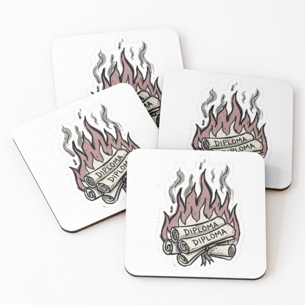 Item preview, Diplomas On Fire Dark Humor Sticker designed and sold by uglyAFstickers.