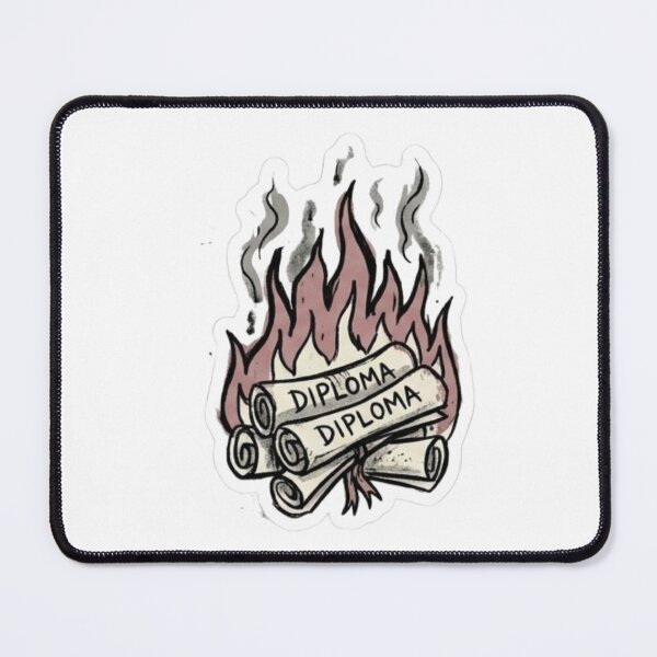 Item preview, Diplomas On Fire Dark Humor Sticker designed and sold by uglyAFstickers.