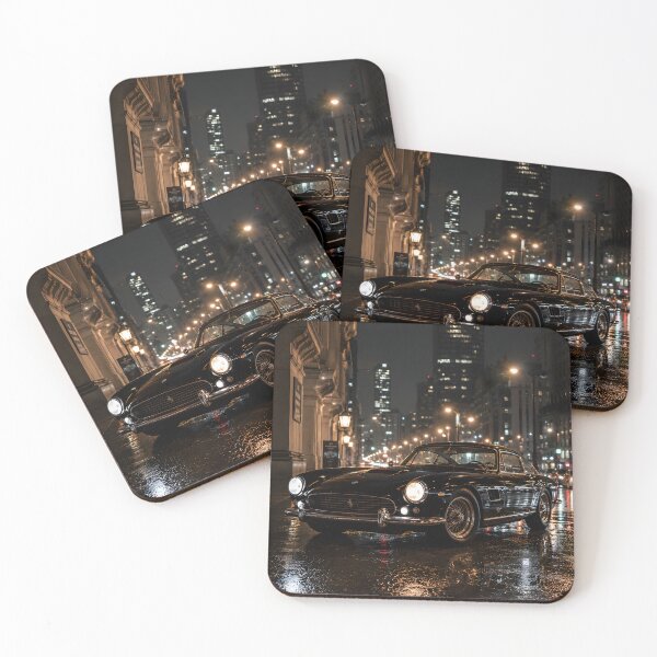 Item preview, Black Vintage Italian Sports Car Rainy City Night Art designed and sold by LoveNurseries.