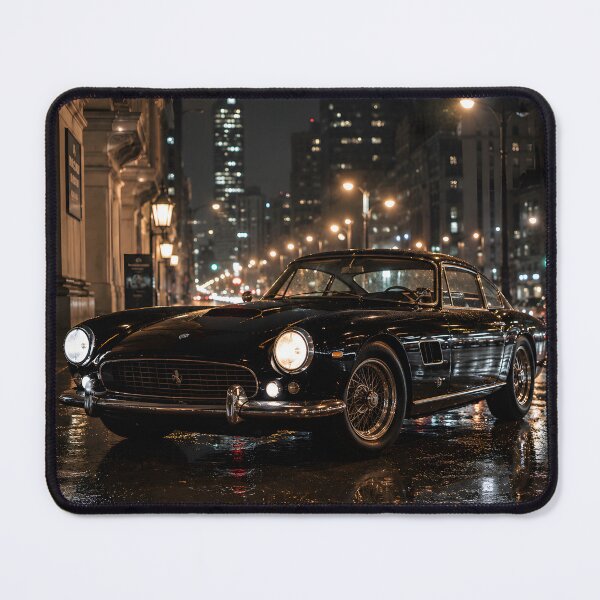 Item preview, Black Vintage Italian Sports Car Rainy City Night Art designed and sold by LoveNurseries.