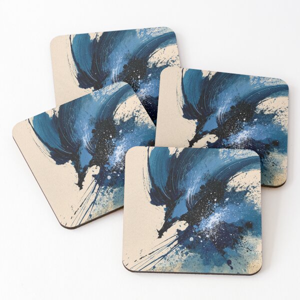 Item preview, Abstract Textured Blue Palette No. 16 - Sweeping Navy Blue Dynamic Stroke designed and sold by SlowRegardArt.