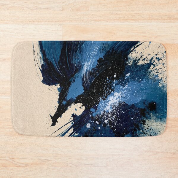 Item preview, Abstract Textured Blue Palette No. 16 - Sweeping Navy Blue Dynamic Stroke designed and sold by SlowRegardArt.