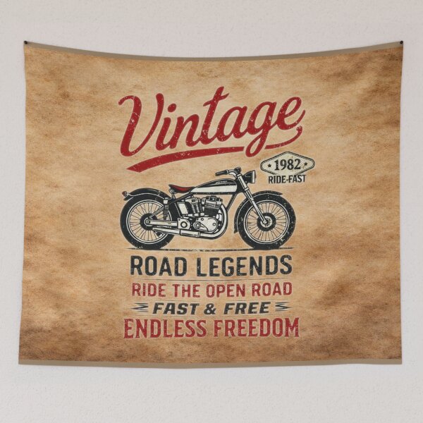 Item preview, Vintage Road Legends – Endless Freedom Motorcycle Poster designed and sold by MysticOzzy.