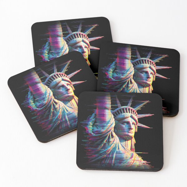 Item preview, Neon Glitch Statue of Liberty  designed and sold by ClubVacay.