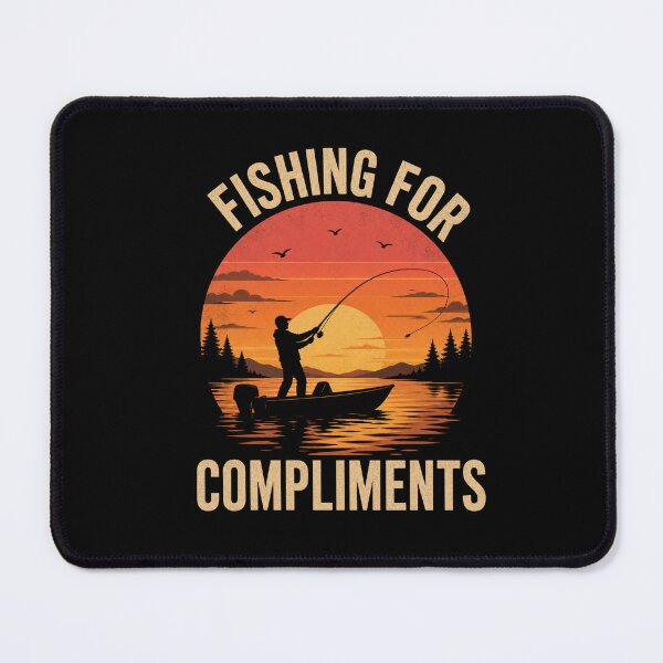 Item preview, Fishing for Compliments Funny Retro Sunset Fisherman Angler Gift designed and sold by Marel55.