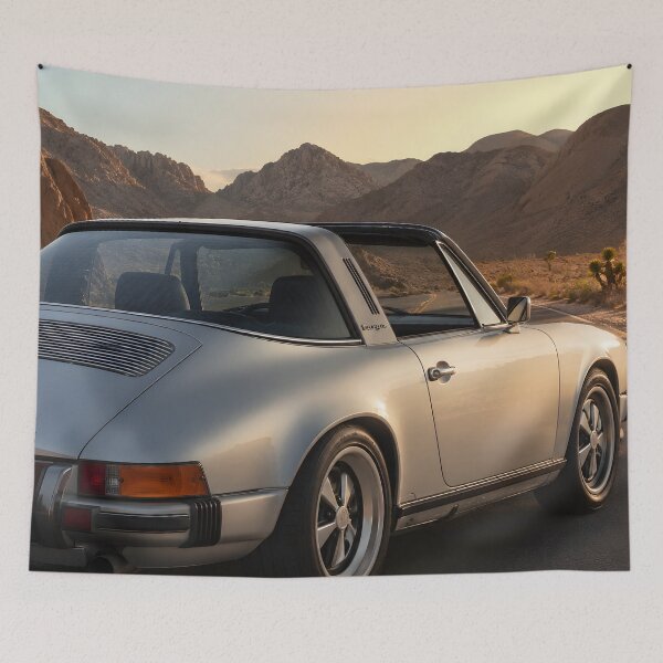 Item preview, Silver Vintage Sports Car Desert Road Trip Automotive Art designed and sold by LoveNurseries.
