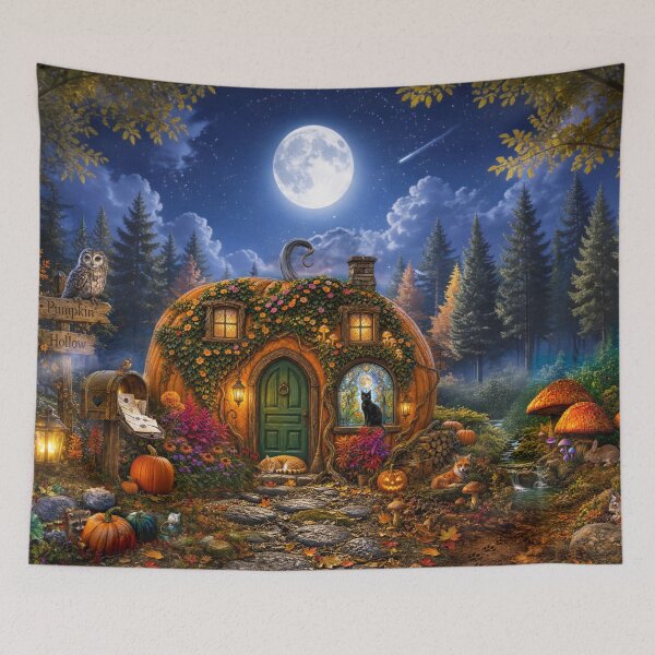Item preview, Moonlit Pumpkin House designed and sold by Claudia Bartoli-McKinney.