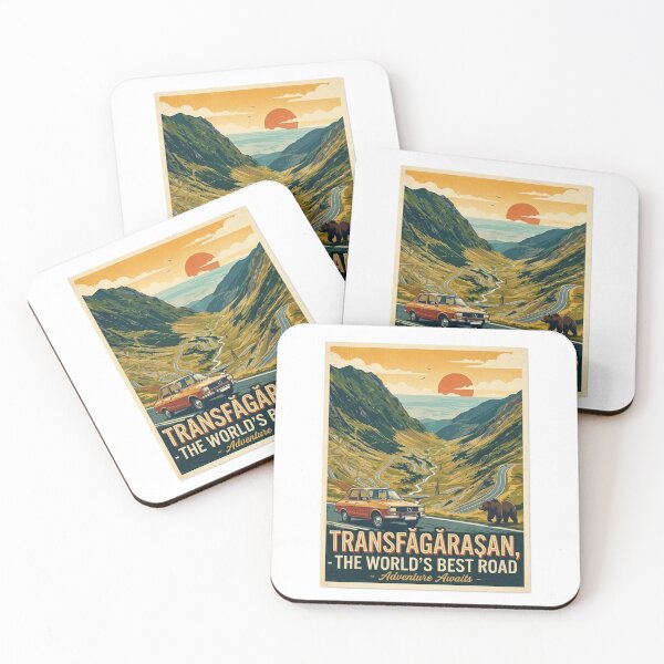 Item preview, Transfăgărășan Romania – Scenic Mountain Road Retro Travel Design designed and sold by VladisWorld.