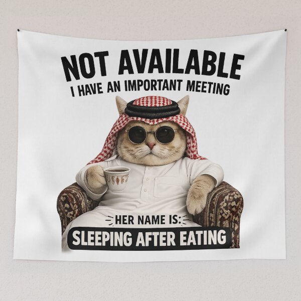 Item preview, Arab Cat CEO – Sleeping After Eating designed and sold by Dusk & Dawn Apparel.