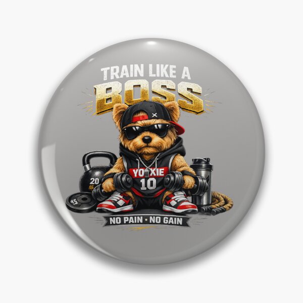Item preview, Yorkie Fitness Motivation – Train Like a Boss Gym Design designed and sold by Yorkie Magic Studio .