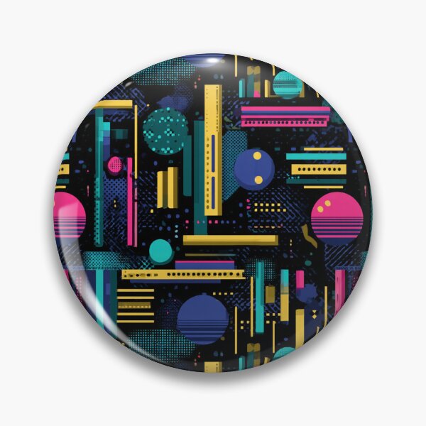 Item preview, 80s 90s Retro Geometric Abstract Synthwave Pattern designed and sold by NicolasGlowArt.
