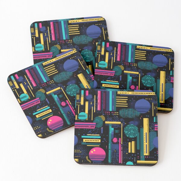 Item preview, 80s 90s Retro Geometric Abstract Synthwave Pattern designed and sold by NicolasGlowArt.